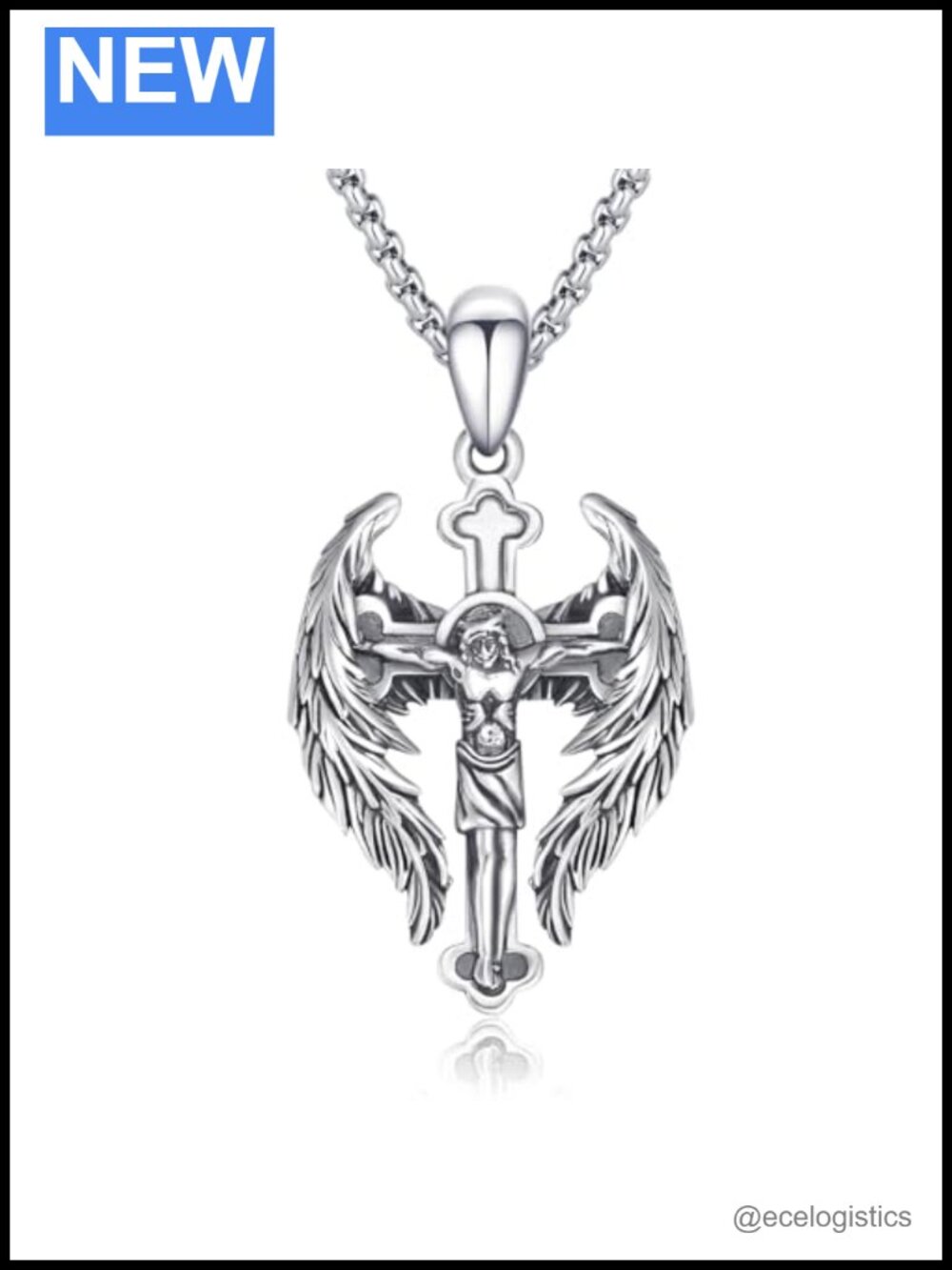 Sterling Silver Patron Saint Amulet Necklace Religious Protection Pendant